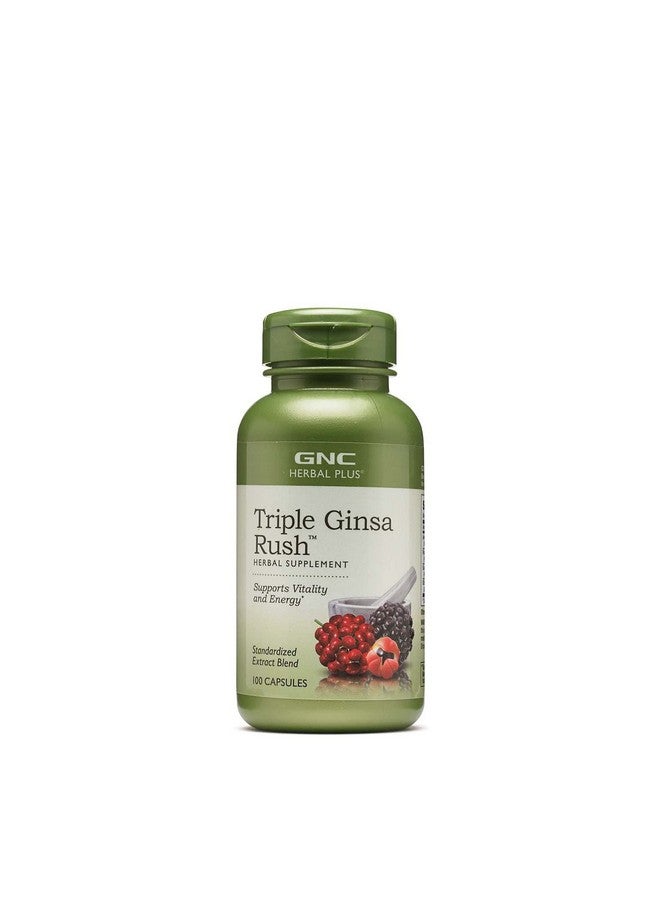GNC Herbal Plus Triple Ginsa Rush 100 Capsules Supports Vitality And Energy - Image 2