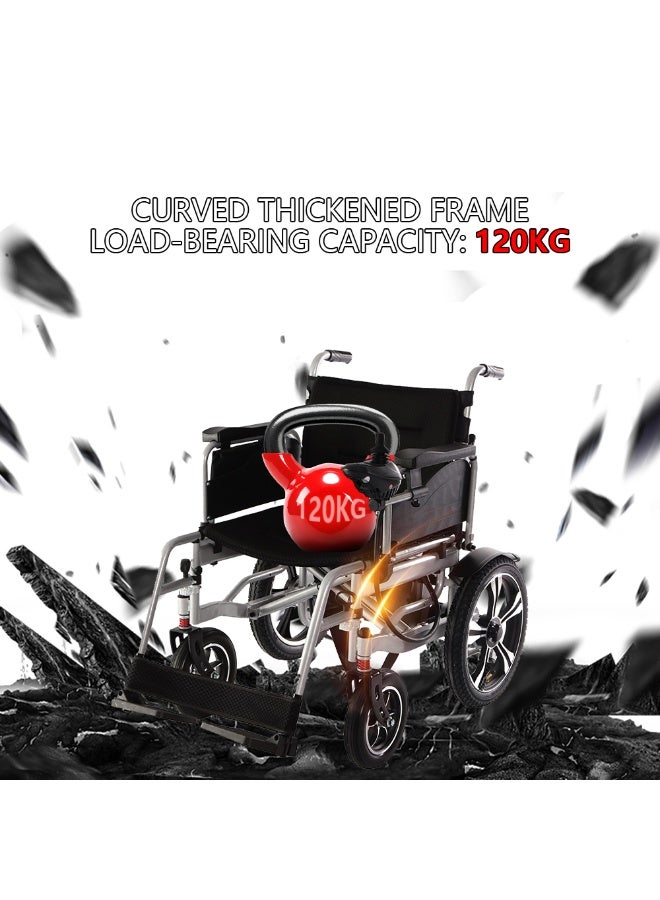 كرسي متحرك كهربائي قابل للطي وخفيف الوزن، بمقعد عريض 52 سم، مناسب لجميع التضاريس، للبالغين وكبار السن. - Image 5