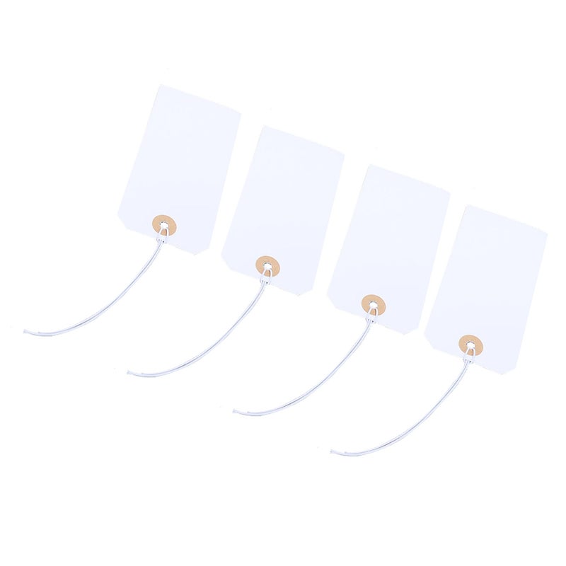 100pcs White Blank Tags with Elastic String Marking Hanging Tags Attached Reinforced Hole Writable Blank Price Tags for Nail Salon - Image 3