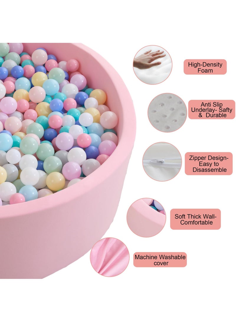 Paka Rabbit Foam Ball Pit, 35.4"x 11.8" Ball Pits for Toddlers, Soft Round Kiddie Baby Playpen Ball Pool for Kids, Ideal Gift for Babies Indoor and Outdoor Game - Image 4