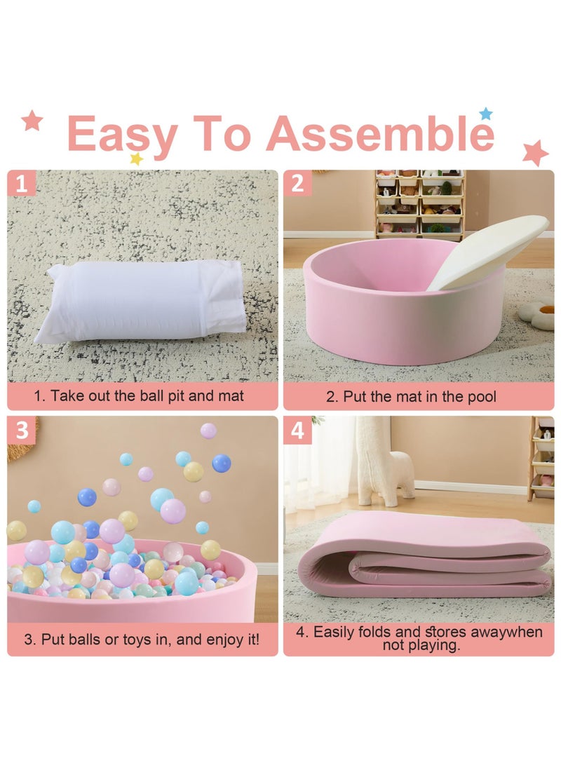 Paka Rabbit Foam Ball Pit, 35.4"x 11.8" Ball Pits for Toddlers, Soft Round Kiddie Baby Playpen Ball Pool for Kids, Ideal Gift for Babies Indoor and Outdoor Game - Image 5