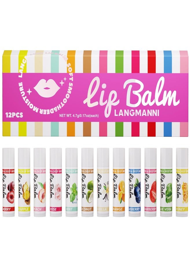 Jolilab Lip Balm, Flavored Moisturizing Lip Balm Variety Pack, 12 Flavors: Honey, Pineapple, Mint, Orange, Coconut & More, Long-Lasting Hydration, 0.17 Oz/Stick, 12-Pack - Image 1