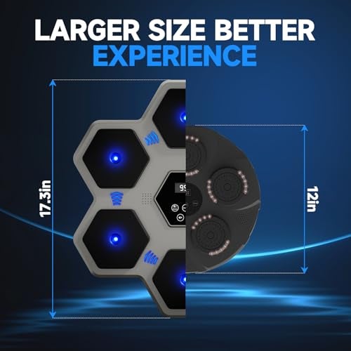Tomzio Music Boxing Machine with Gloves for Adults & Kids,5 Button LCD Touch Control with One Button Mute & Rhythm Recognition,17.3'' Large Size Wall Mounted Boxing Target for Home Gym,HIFI Bluetooth Speaker - Image 4