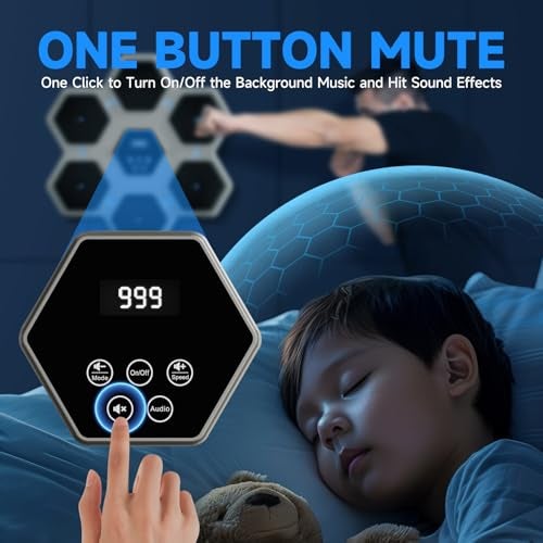 Tomzio Music Boxing Machine with Gloves for Adults & Kids,5 Button LCD Touch Control with One Button Mute & Rhythm Recognition,17.3'' Large Size Wall Mounted Boxing Target for Home Gym,HIFI Bluetooth Speaker - Image 3
