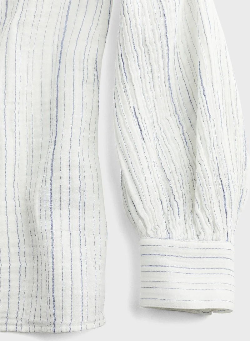 H&M Striped V-Neck Top