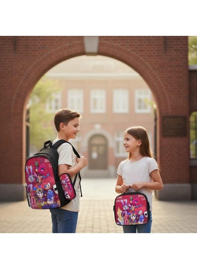 ZWX 3 Pcs Anime The Amazing Digital Circus Backpack Set School Bag - Image 3