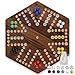 Wahartoly 20 in Wooden Fast Track Board Game Original Wahoo Board Game for 6 and 4 Players with Marbles and Dices Burnt Color Board Marble GameLarge - Image 2