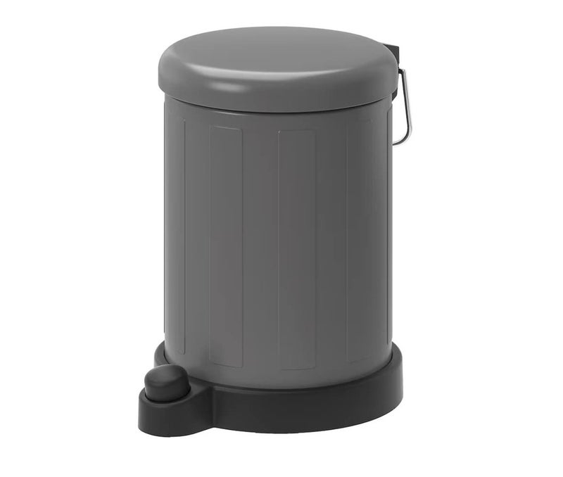 Waste Bin with Soft-Close Lid, Metal Trash Can with Removable Inner Bucket and Handle, Garbage Bin for Bathroom, Kitchen, Home and Office - Image 1