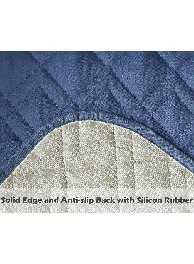Ameritex Couch Sofa Slipcover 100 Waterproof Nonslip Quilted Furniture Protector Slipcover for Dogs Children Pets Sofa Slipcover Machine Washable Blue 68 - Image 2