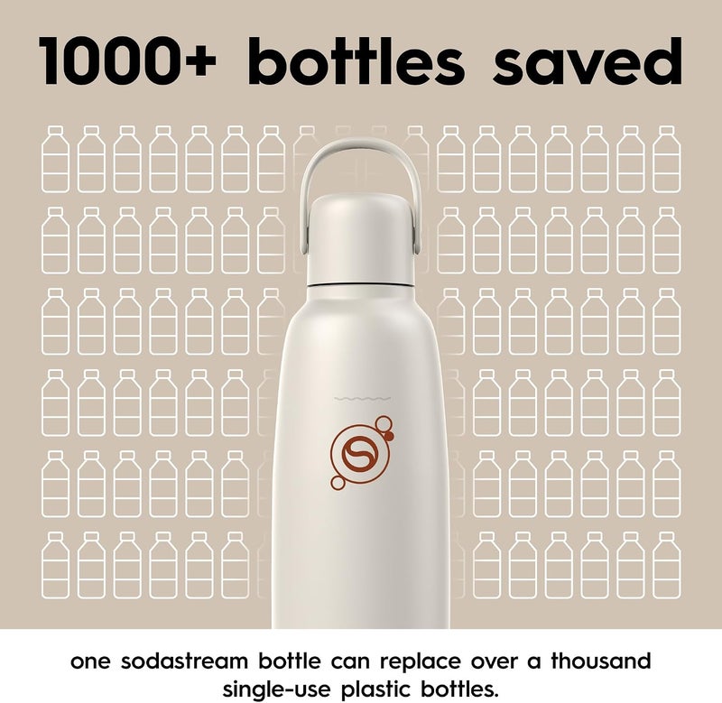 SodaStream Fizz & Go Cool - All Metal Bottle (Sand) Carbonating Bottle Capacity, 0.9L Popular practical build - Image 5