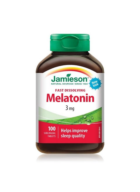 Melatonin Fast Dissolving 3mg 100 Sublingual Tablets by Jamieson
