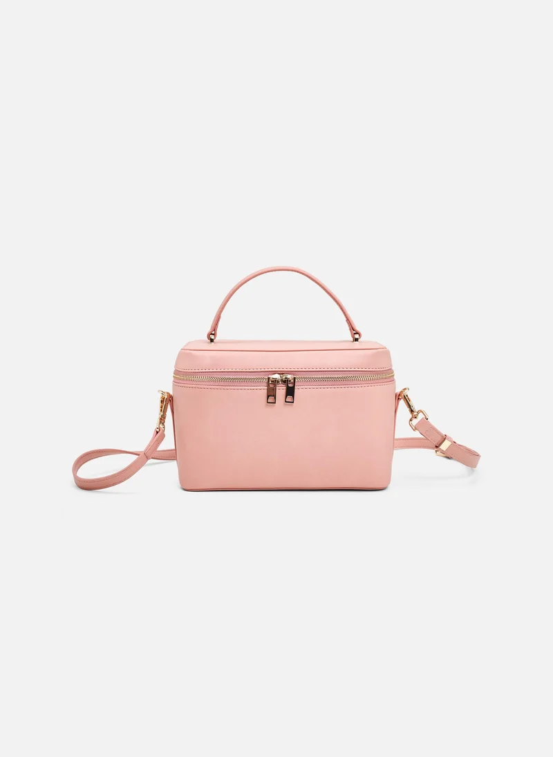 ليتشي حقيبة أسطوانية من الجلد البيئي بحزام رفيع