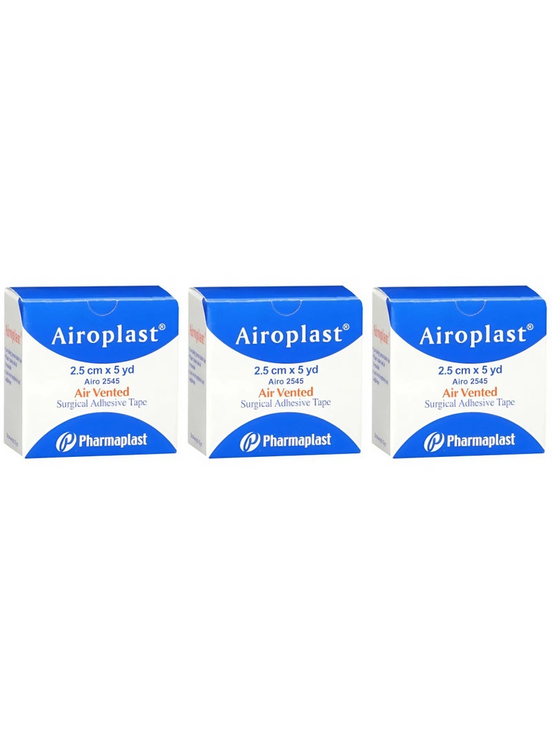 Pharmaplast Pack Of 3 Airoplast surgical tape 2.5cm A/A - Image 1