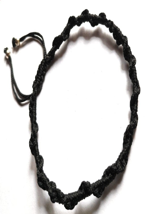 Jyokrish Handmade Adjustable Black silk Thread Spring design Anklet For Women | girls | Nazariya |Payal | Adult |Free Size |Single Leg - Image 3