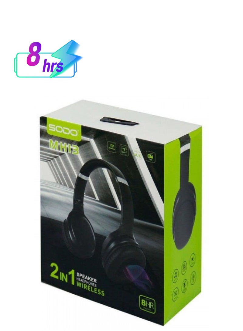SODO 2 in 1 Headphone and Speaker Bluetooth Radio and Card Slot Rechargeable and Foldable - Image 1