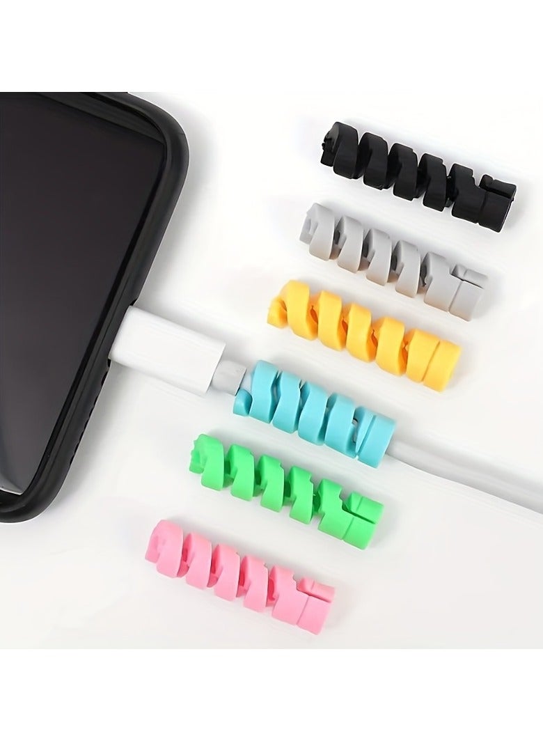 12Pcs Silicone Cable Protectors, Spiral Wire Cord Winder, Universal USB Charging Cable Protector - Image 3