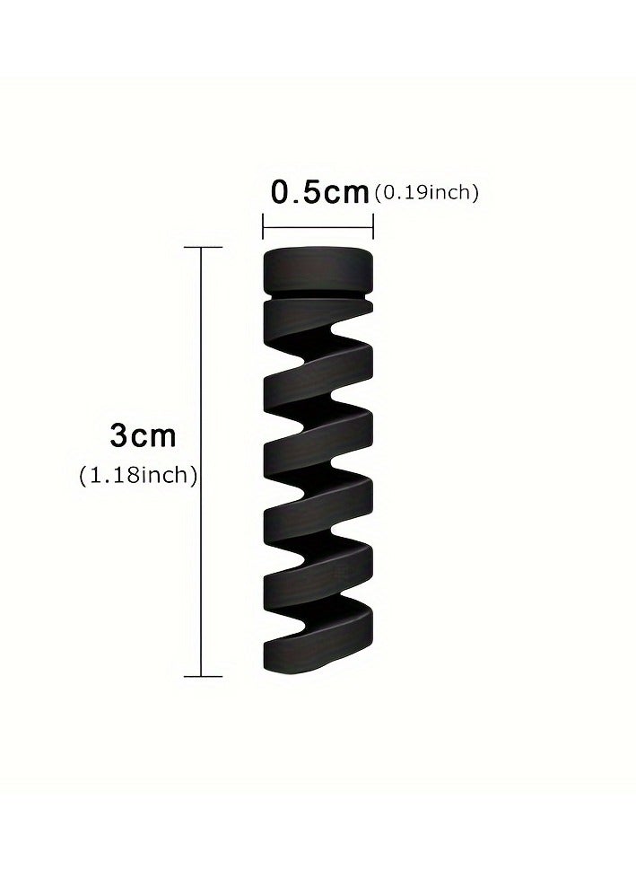 12Pcs Silicone Cable Protectors, Spiral Wire Cord Winder, Universal USB Charging Cable Protector - Image 4