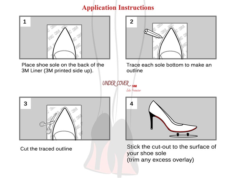 W4W Clear Sole Protector for Heels - Protect Your Christian Louboutin - 3M Sticker - Image 3