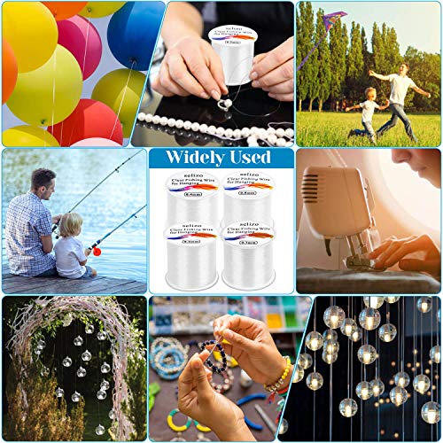 selizo Fishing Wire for Hanging, Selizo 4Pcs Clear Fish Line Fishing String Invisible Monofilament Nylon Thread for Hanging Decorations, Balloon Garland, Jewelry Making, Beading and Crafts - Image 4