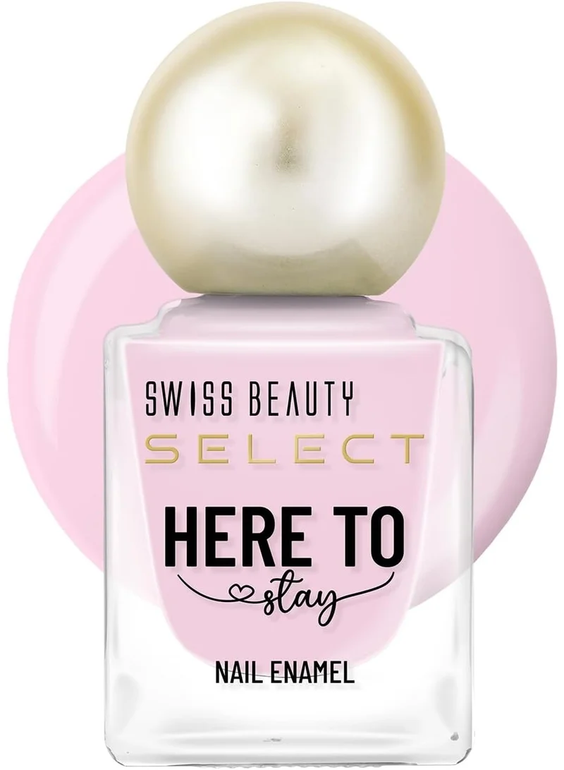 سويس بيوتي Swiss Beauty Select Here to Stay Nail Enamel with High gloss finish | Waterproof & Long-Lasting | Non - stain chip resistant | Shade- Pink Puff, 12ml |