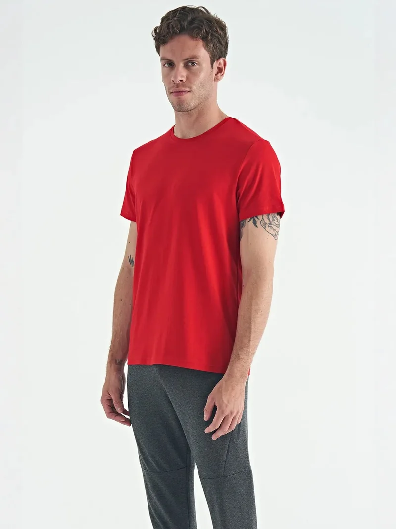 تومي لايف TOMMY Men's Cotton Elastane Crew Neck T-Shirt