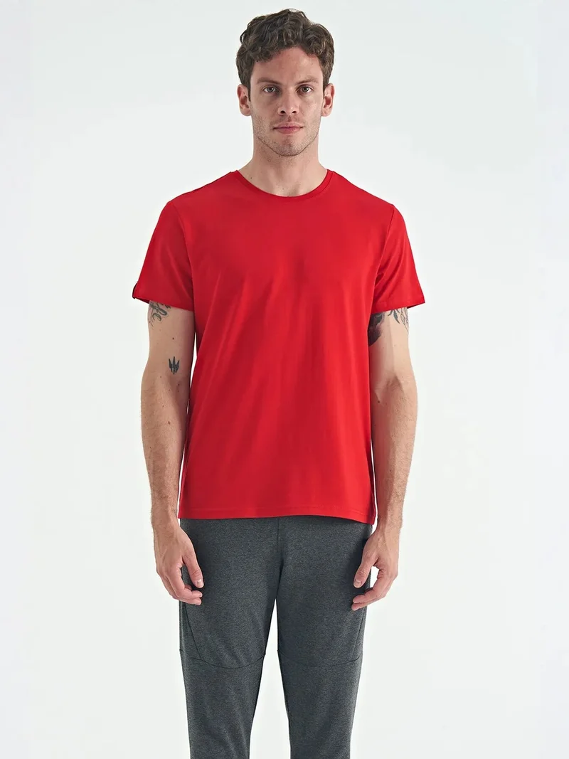 تومي لايف TOMMY Men's Cotton Elastane Crew Neck T-Shirt
