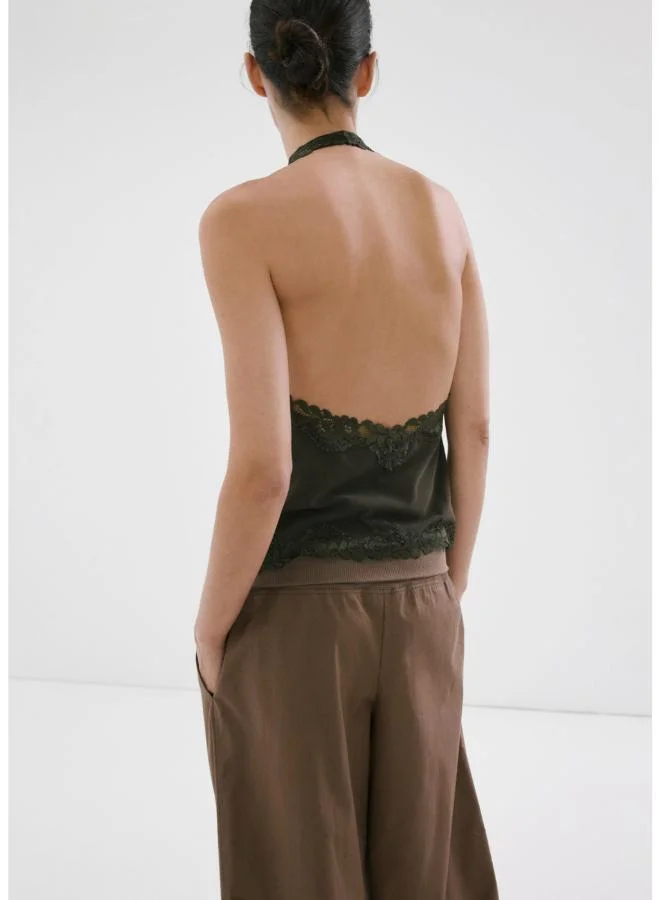 مانجو Lace halter neck top