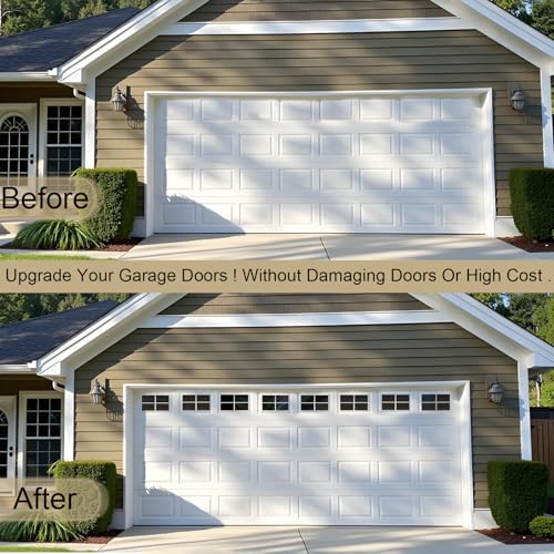 YURROAD 32 Sheets 2 Car Garage Kits Household Easy Installation Magnetic Panels Fake Windows Hardware Decorative (Size 6.14" x 4") - Image 4