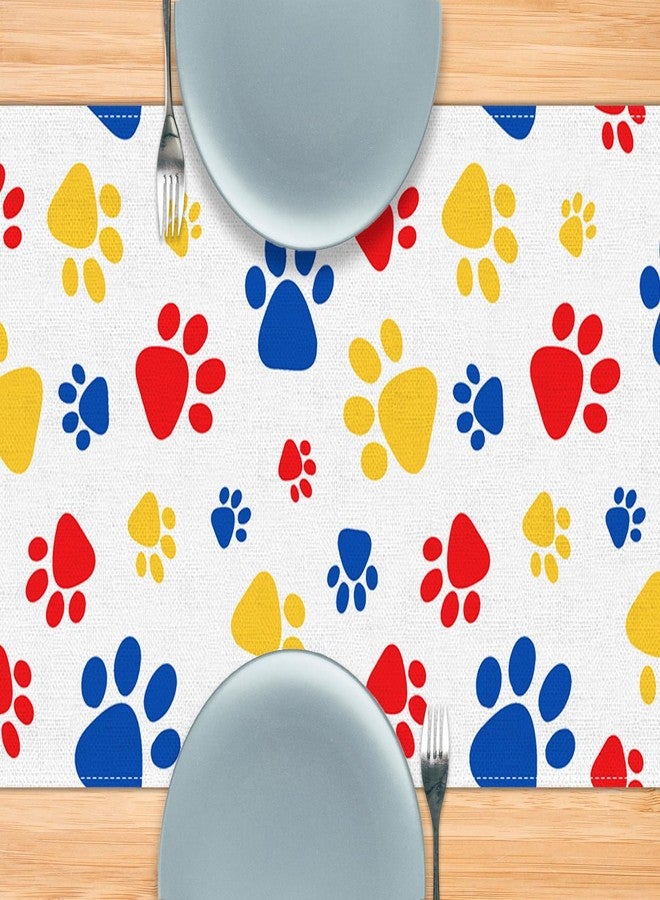 Pudodo Paw Print Table Runner Dog Themed Birthday Party for Kids Decoration Puppy Pet Kitchen Dining Room Home Decor (Boy, 13" x 72") - Image 5