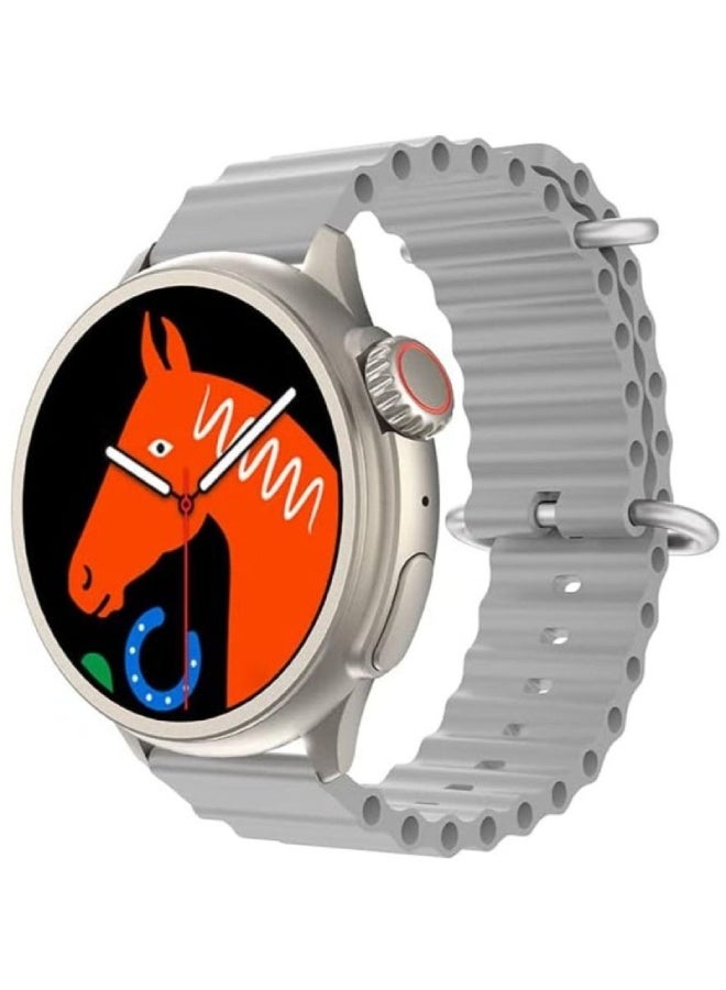 ارواق ساعة ذكية LT06 فائقة الدقة، شاشة IPS عالية الدقة 1.43 بوصة، مكالمات بلوتوث، تحكم في الموسيقى، مراقبة النوم والصحة، شحن لاسلكي، ساعة ذكية مقاومة للماء للرجال والنساء - رمادي - Image 1