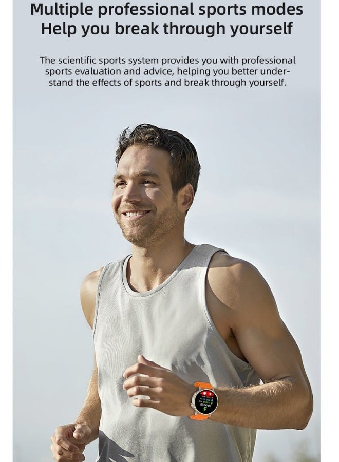 ارواق ساعة ذكية LT06 فائقة الدقة، شاشة IPS عالية الدقة 1.43 بوصة، مكالمات بلوتوث، تحكم في الموسيقى، مراقبة النوم والصحة، شحن لاسلكي، ساعة ذكية مقاومة للماء للرجال والنساء - رمادي - Image 4