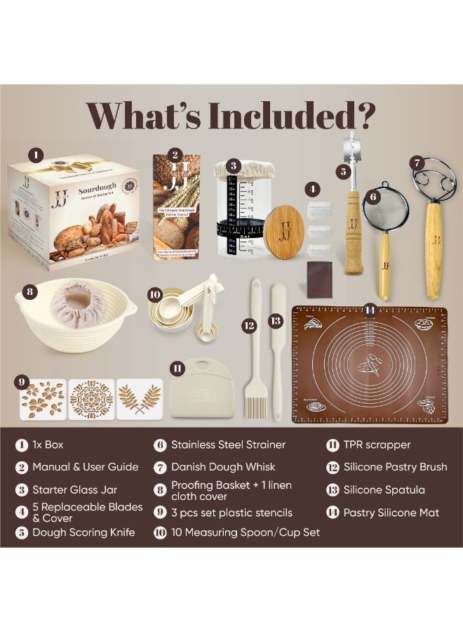 JIG JAR Sourdough Starter Kit 35-Piece – Complete Bread Baking Set with Jar, Proofing Basket & Tools | Perfect Gift for Home Bakers | Designed in Dubai | JIG JAR - Image 5