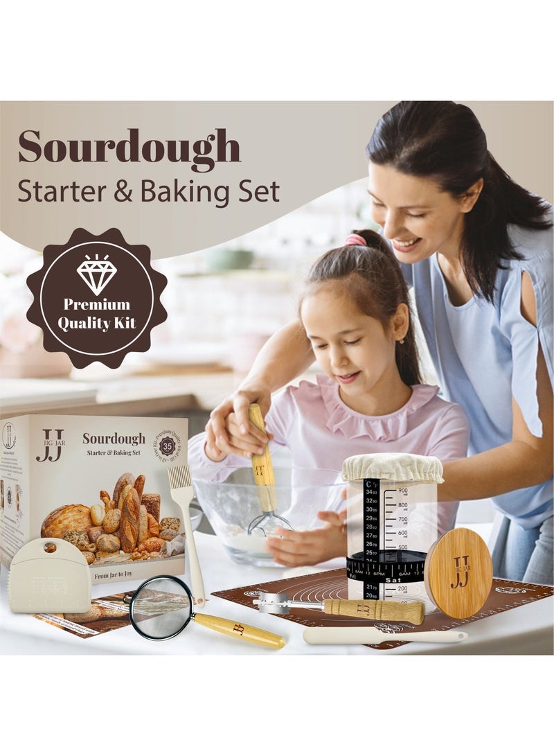JIG JAR Sourdough Starter Kit 35-Piece – Complete Bread Baking Set with Jar, Proofing Basket & Tools | Perfect Gift for Home Bakers | Designed in Dubai | JIG JAR - Image 3