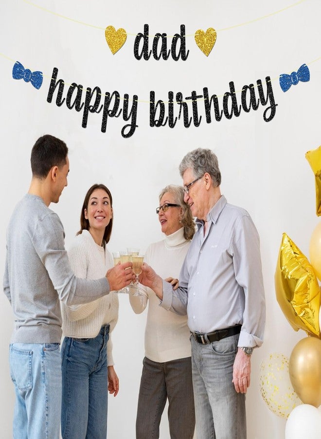 Maicaiffe Black Glitter Dad Happy Birthday Banner - Father's Birthday Party Decorations - King Men's Birthday Party Supplies - Image 5