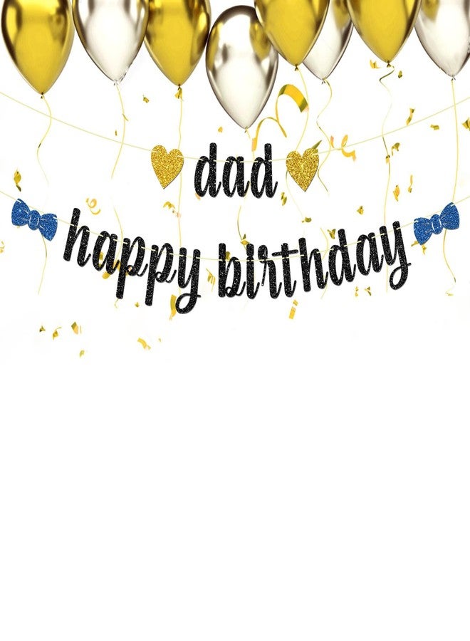 Maicaiffe Black Glitter Dad Happy Birthday Banner - Father's Birthday Party Decorations - King Men's Birthday Party Supplies - Image 4