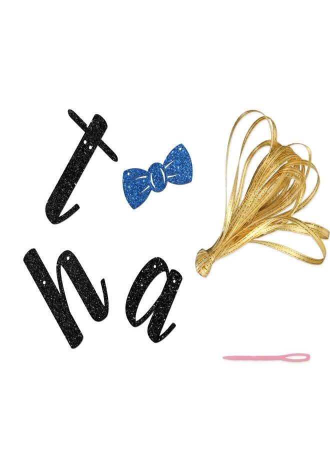 Maicaiffe Black Glitter Dad Happy Birthday Banner - Father's Birthday Party Decorations - King Men's Birthday Party Supplies - Image 3