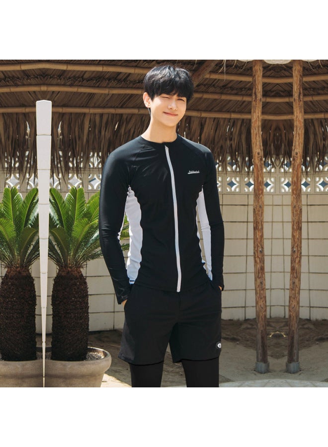 New Korean-style Long-sleeved Swimsuit Trousers Split Conservative Couple's Men's And Women's Diving Suit Slim-fit Surfing Swimsuit