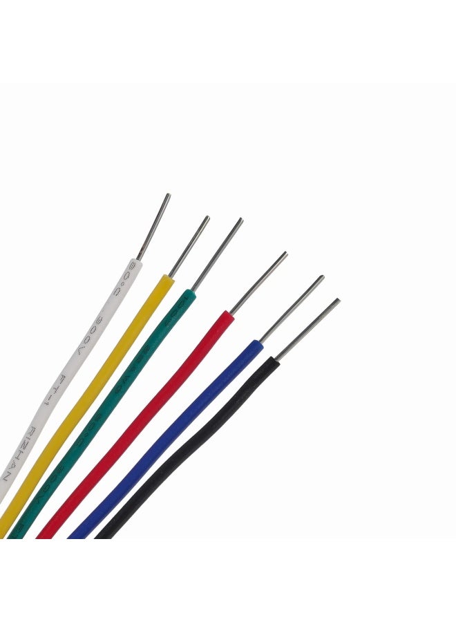 Tuofeng سلك صلب 24 AWG - مجموعة سلك صلب - 6 بكرات ملونة مختلفة بطول 30 قدم سلك قفز 24 Gauge - مجموعة سلك توصيل - Image 2