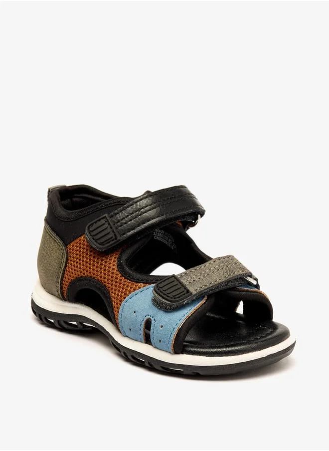 Barefeet Panelled Sandals with Hook and Loop Closure