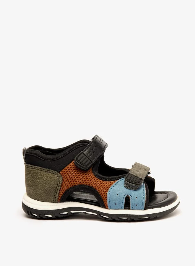 Barefeet Panelled Sandals with Hook and Loop Closure