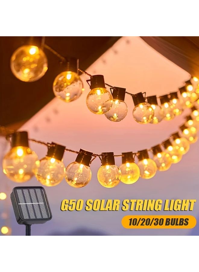 Golden Century G50 أضواء السلسلة الشمسية 20 مصباحًا تصميم إديسون العتيق قابلة للتعتيم للداخل والخارج - Image 2