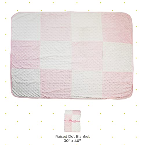 Spasilk Baby Girls Minky Raised Dot Blanket with Satin Trim Bandana, Pink, 30 X 40 US - Image 2