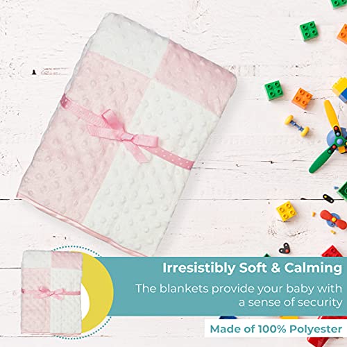 Spasilk Baby Girls Minky Raised Dot Blanket with Satin Trim Bandana, Pink, 30 X 40 US - Image 5