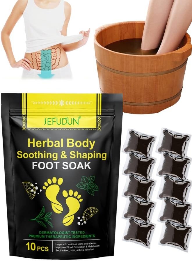 Herbal Body Soothing and Shaping Foot Soak Detox Foot Soak Beads Detox and Shaping Cleansing Foot Soak Daily Rebody Detoxing herbs Foot Soak Salt Quality Sleep Lose Weight Body Shape 10Pcs