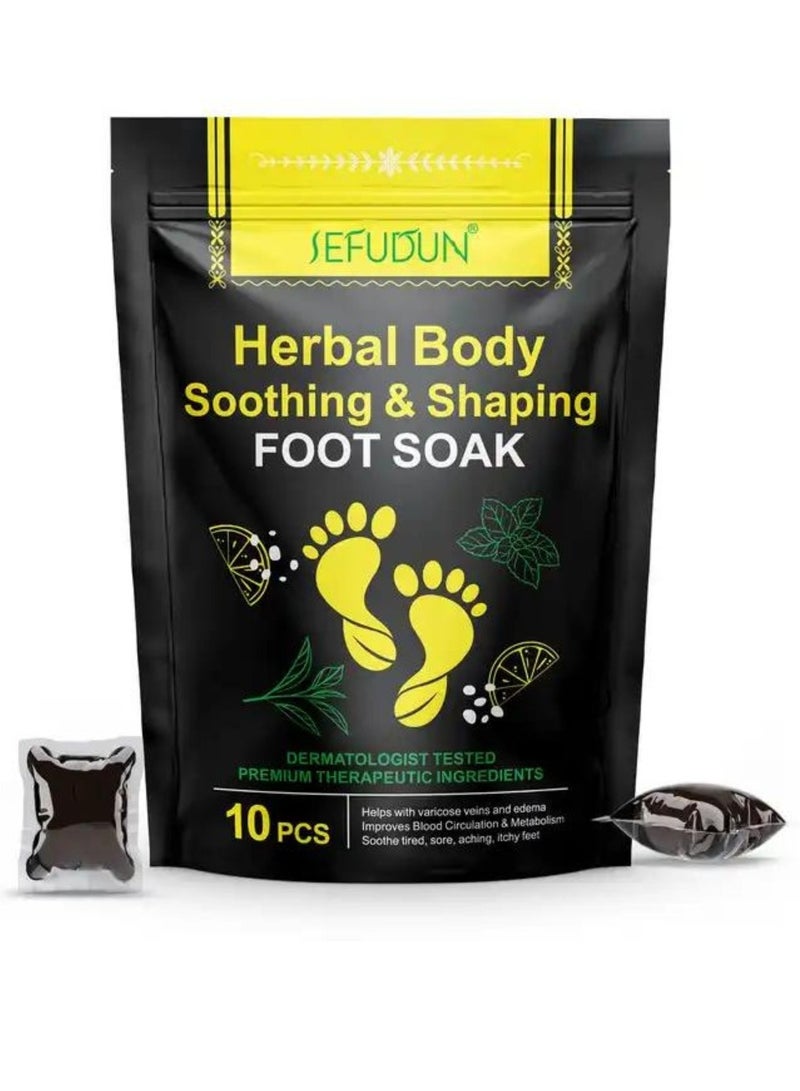 Herbal Body Soothing and Shaping Foot Soak Detox Foot Soak Beads Detox and Shaping Cleansing Foot Soak Daily Rebody Detoxing herbs Foot Soak Salt Quality Sleep Lose Weight Body Shape 10Pcs