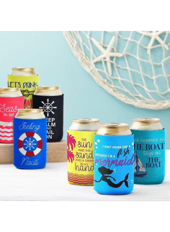 Blue Panda Neoprene Can Cooler Sleeves for Soda, Soft Drinks, Beverages, Beer & Water Bottles - 12-Pack (12 Ounce) Cruise & Summer Bulk - Image 4