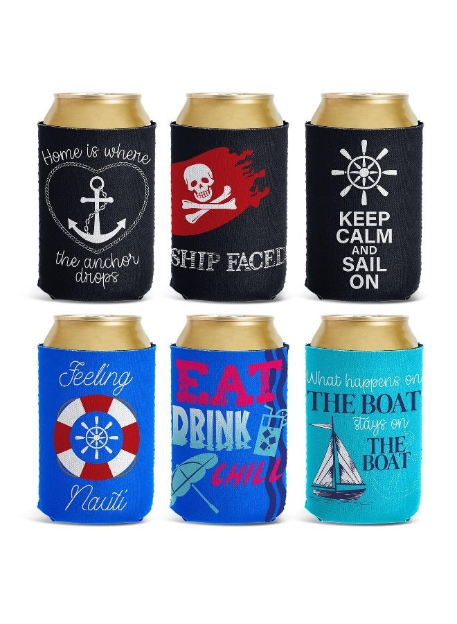 Blue Panda Neoprene Can Cooler Sleeves for Soda, Soft Drinks, Beverages, Beer & Water Bottles - 12-Pack (12 Ounce) Cruise & Summer Bulk - Image 5