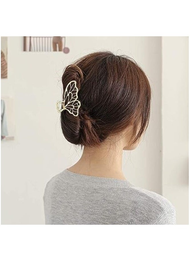 MIRFA Butterfly Shaped Large Metal Hair Clips (Golden And Silver - Pack of 2)  - Image 4
