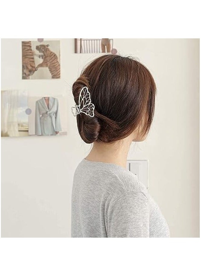 MIRFA Butterfly Shaped Large Metal Hair Clips (Golden And Silver - Pack of 2)  - Image 3