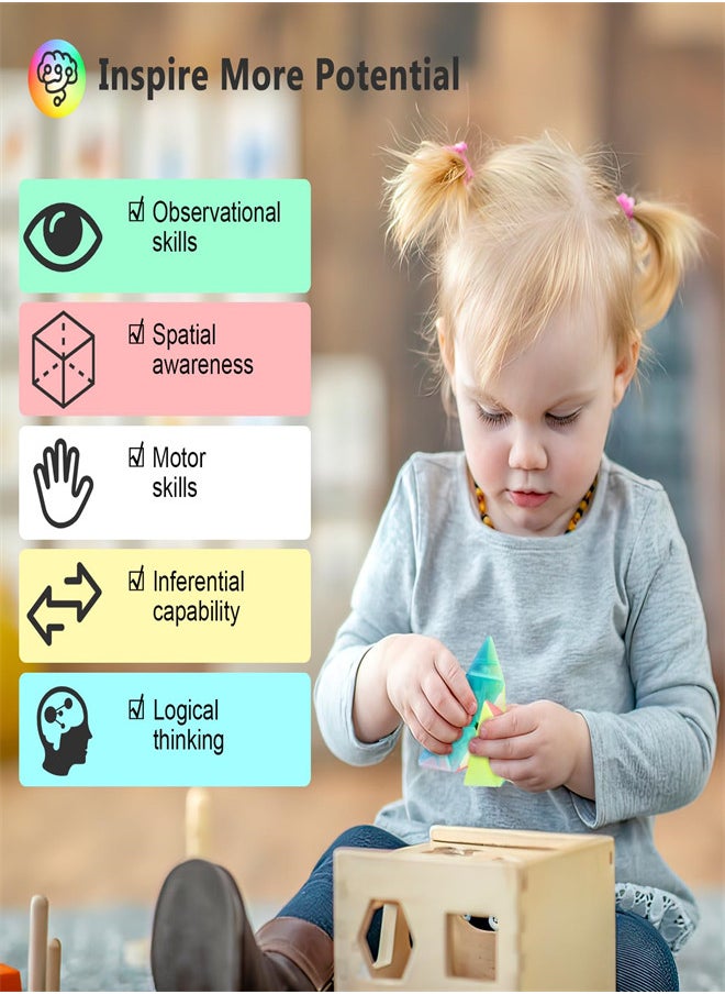 Excefore - Magic Cube Sets, Speed Cube Bundle of 2x2 3x3 4x4, Pyramid Jelly Stickerless Magic Cube, Smooth Puzzle Cube Game Toys Gift for Kids Teens Adults - Image 1